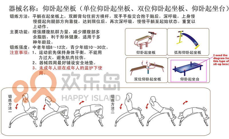 歡樂島仰臥起坐板